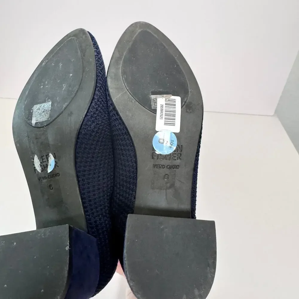 Eileen Fisher Womens Fabric Heel Shoes Size 6 Classic Office Neutral Blue
